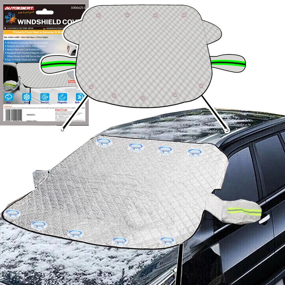 

Anti Theft Car Magnetic Windshield Snow Cover Windscreen Ice Frost Shield Guard Covers Sun Shade Front Window Sunshade Protector