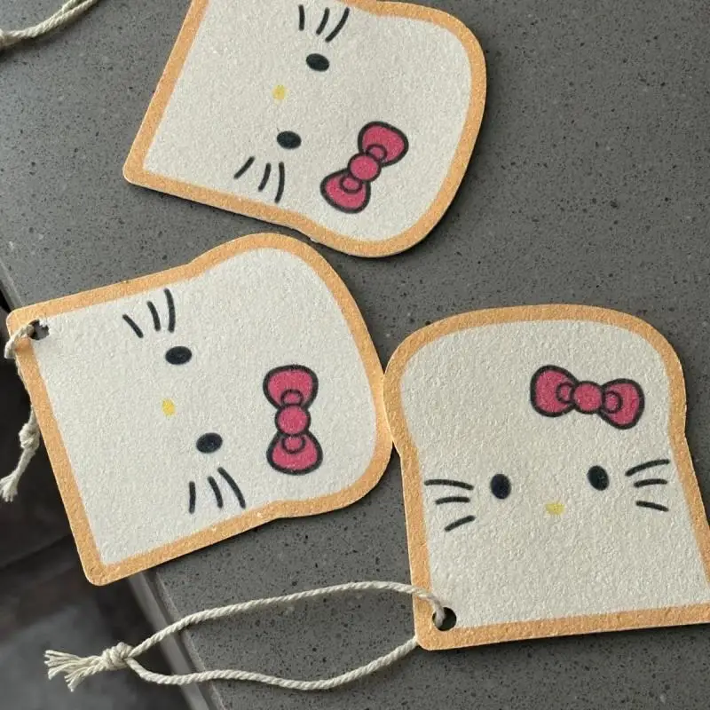 Sanrio Hello Kitty gąbka kuchenna środek do czyszczenia tosty w stylu kreskówki Kt do mycia naczyń pulpa drzewna bawełna Anime peryferyjne artykuły kuchenne prezent ﻿