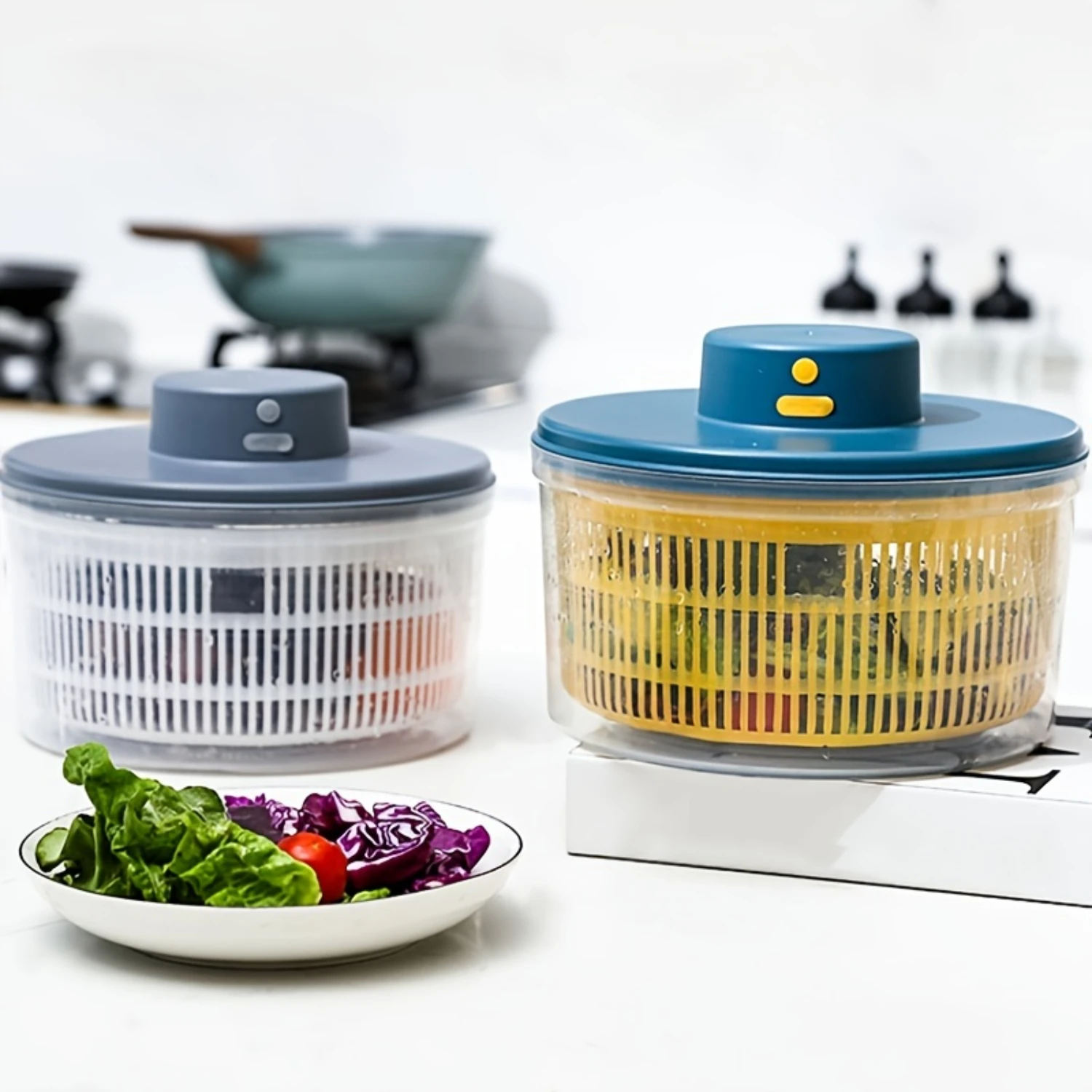 Rechargeable  Vegetable Dryer  800-1200mAh PP Plastic Salad Spinner Dehydrator for Fruits & Veggies!