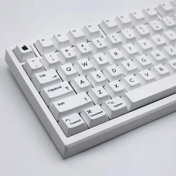 MAC Style Keycap 125Key Set PBT Custom Minimalist White Keyboard Cap Cherry Profile KeyCap for Mechanical Keyboard 68/75/87/104