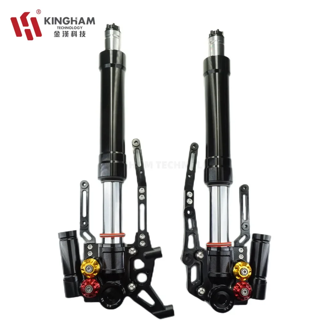 KINGHAM Motorcycle Suspension Adjustable Aluminum Front Shocks Absorber For Aprilia SRGT Motorcycle Front Shock Absorber