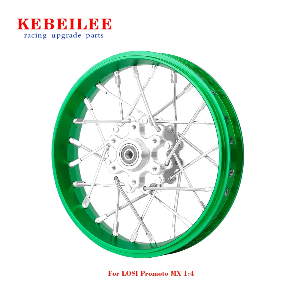 KEBEILEE CNC Aluminum Front Wheel V2 For LOSI Promoto MX motorcycle  1:4 Green