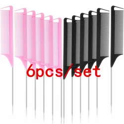 Pro Pointed Tail Salon Hairdressing Hair Styling Anti-static Comb Hair Brush Steel Needle Pin Rat Tail Combs Barber Accessories