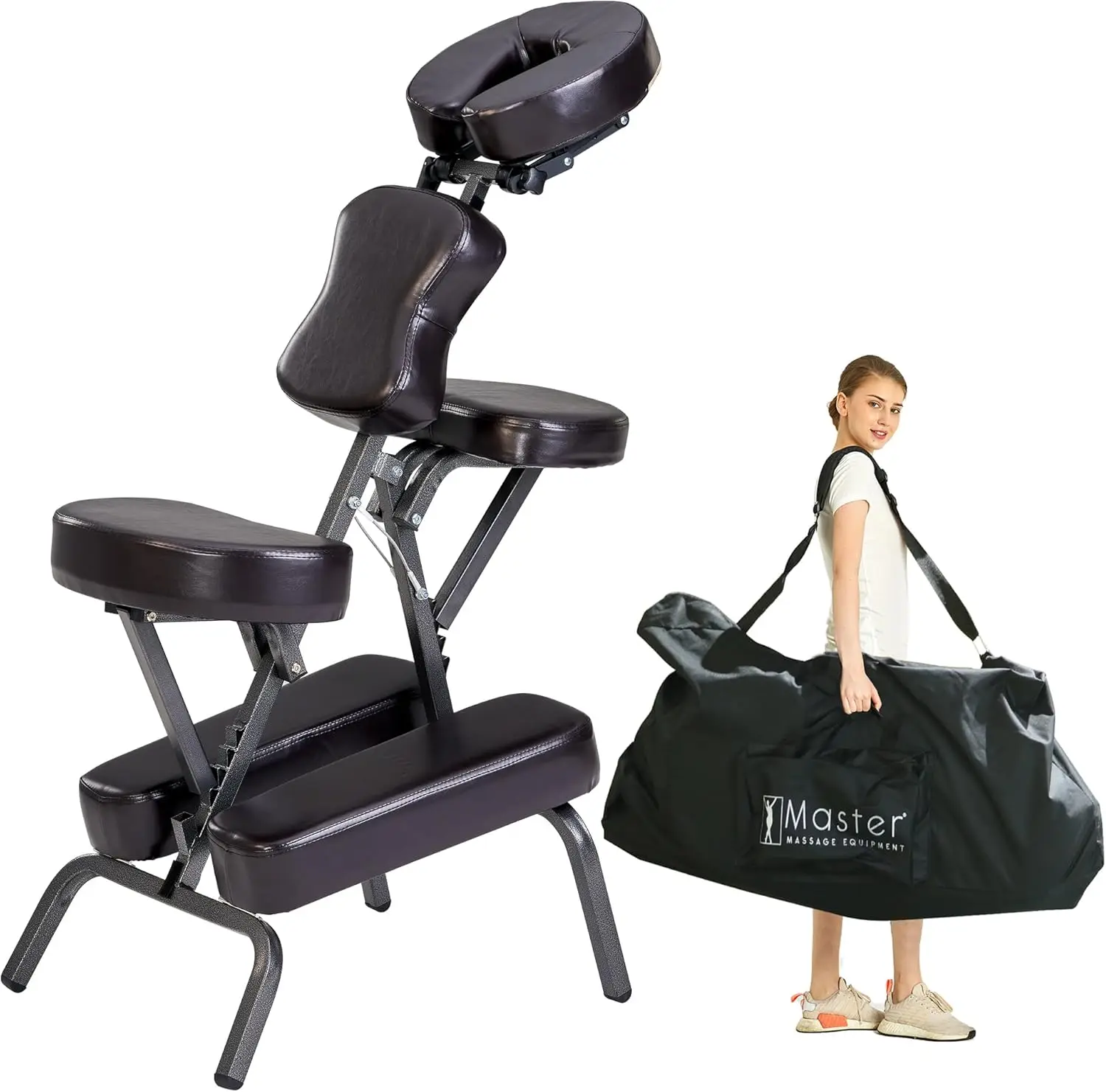 Massage Chair Full Body Portable Lightweight Massage Chair with Carrying Case Chair Height Adjustable Folding Massage