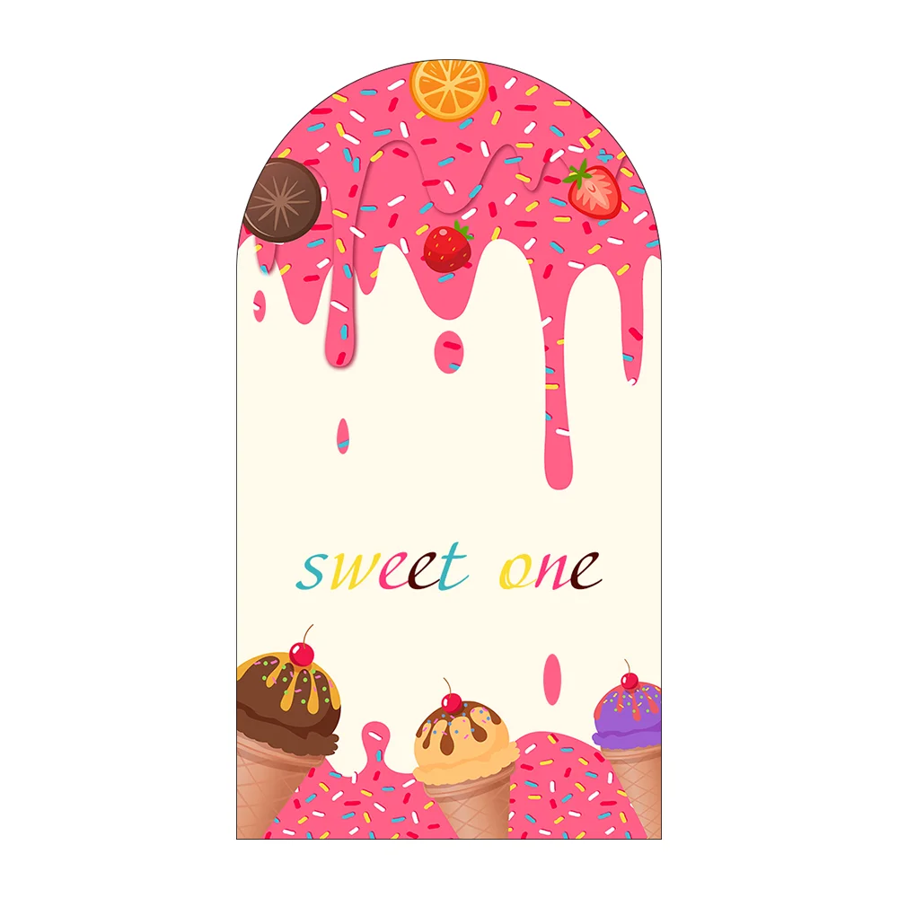 

Candy Arch Backdrop Cover Colorful Lollipop Donut Ice Cream Birthday Party Decor Elastic Kid Baby Shower Background Photozone