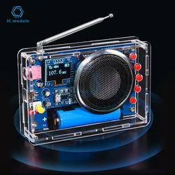 OLED Display Radio Assembly Kit Rechargeable FM Circuit Board Production Welding Electronic DIY Parts