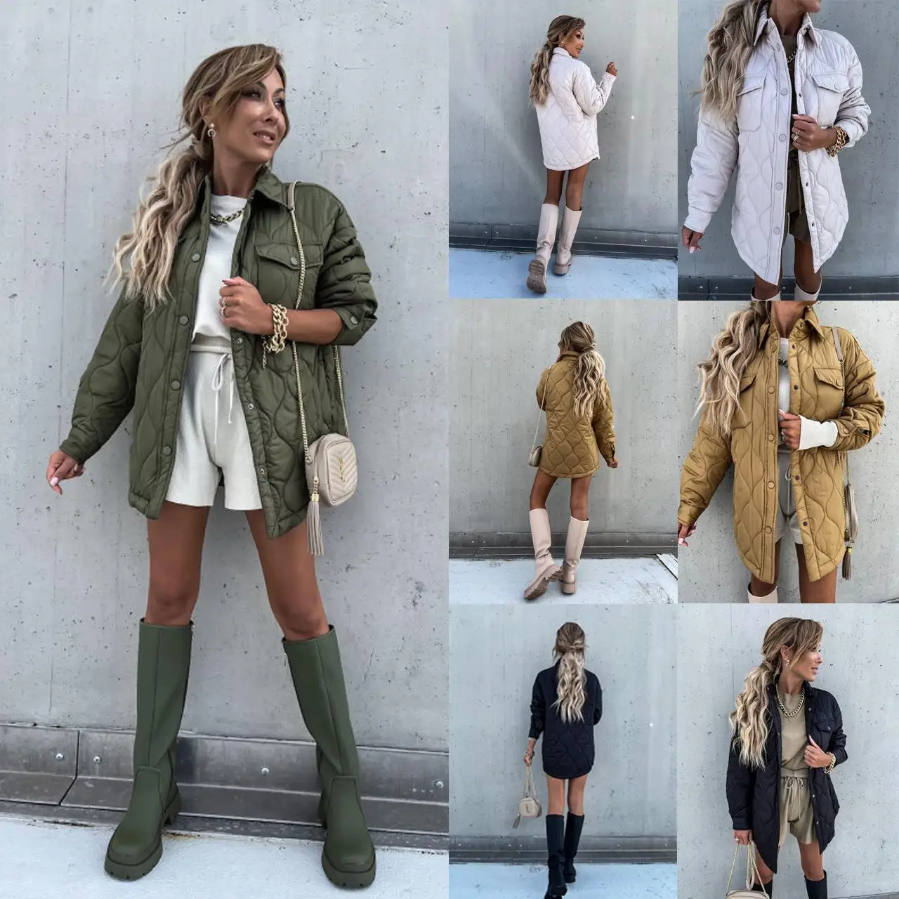 Plaid revers simple coton Jaet Long Sve régulier Sve Sle hiver chaud flanelle coton manteau femme Faion