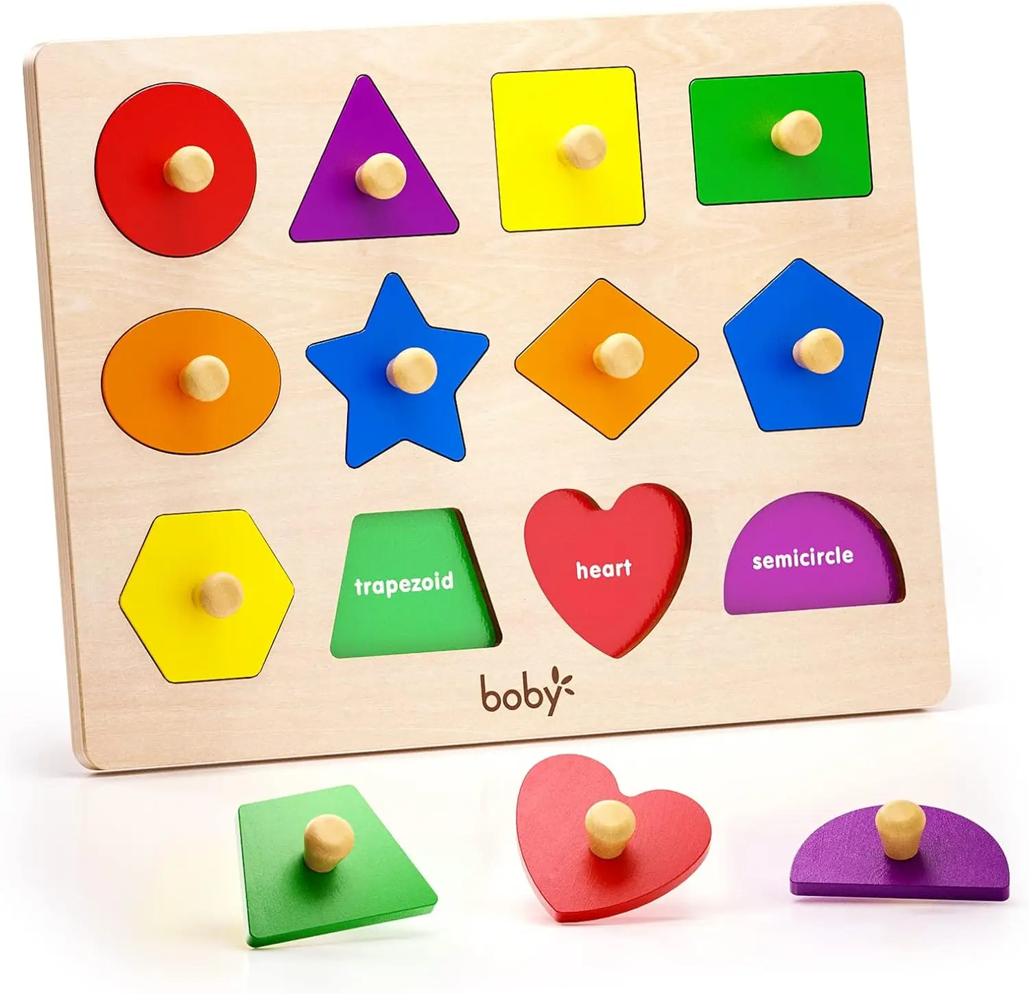 

Цветной головоломка Shape для малышей 1–3 лет, обучающие игрушки Монтессори для девочек 1–3 лет, головоломка Jumbo Knob с деревянными прищепками, массивными фигурами