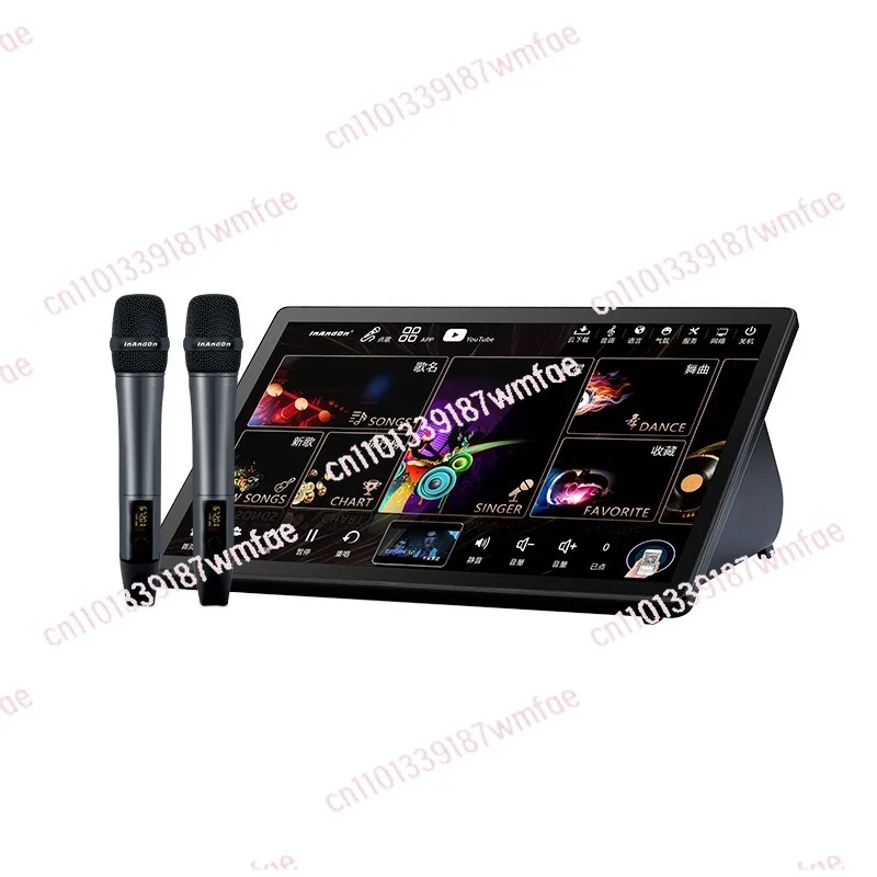 

Entertainment karaoke machine 5in1 hot sale system KTV 15.6 inch 500G player with wireless microphone