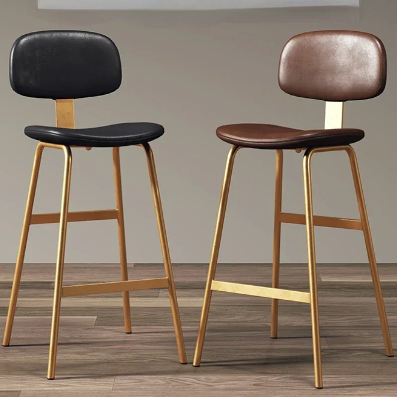 Modern Round Luxury Bar Chair Leather Kitchen Stool Throne Library Nordic Designer Vanity Bancos Para Barra De Cocina Furniture