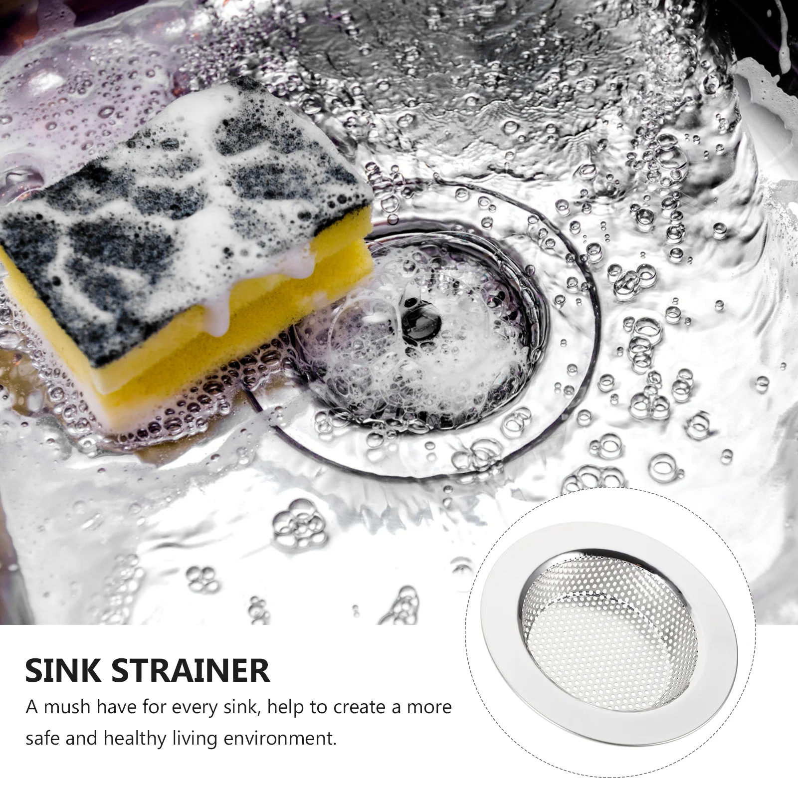 

2pcs Stainless Steel Sink Filter Mesh For Kitchen Bathroom Utility Sinks Anti-Clogging Drain Basket Strainer Durable No Scratch