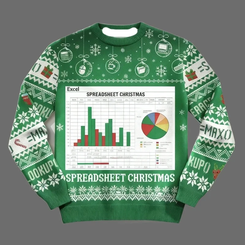 2026 Ohh هذه المكالمات لورقة الموزعة سترة عيد الميلاد القبيحة Excel عيد الميلاد هدية عيد الميلاد محلل البيانات عيد الميلاد البلوزات بلوزات #1