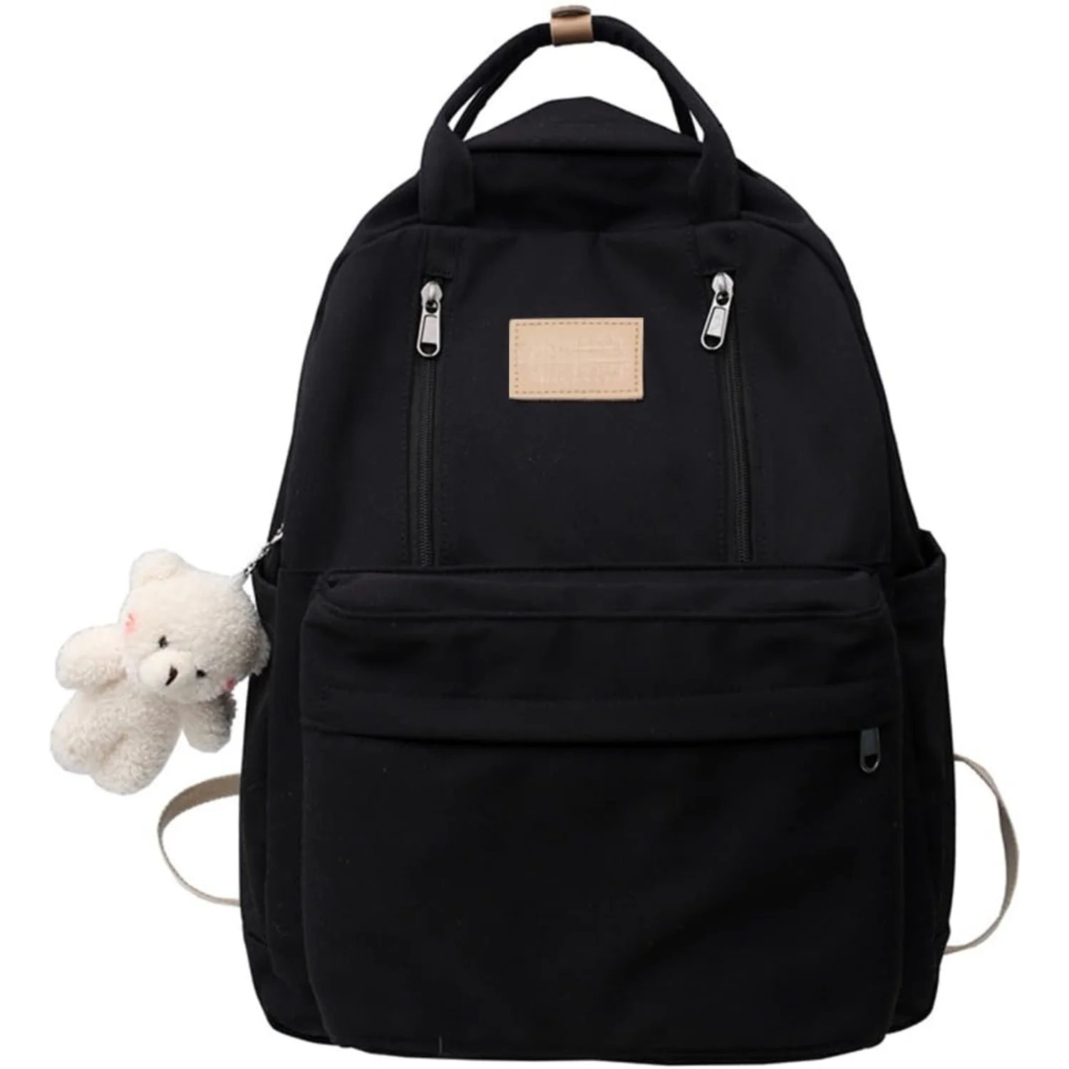 

Cute Backpack for School Aesthetic Backpack Purse for Women Girls Black Book Bag Style Bookbag