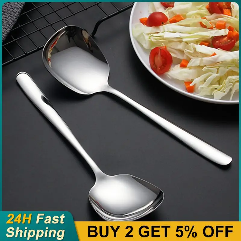 Topic Buffet Spoon Stainless Steel Bar Tool Dessert Snack Scoop Large Multi-purpose Kitchen Tableware Milk Children Spoons