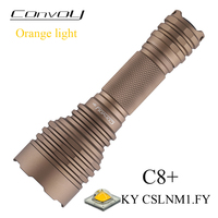 Convoy C8+ Orange Light Flashlight with KY CSLNM1.FY Led Lanterna 18650 Torch Flash Light Hunting Camping Portable Lantern