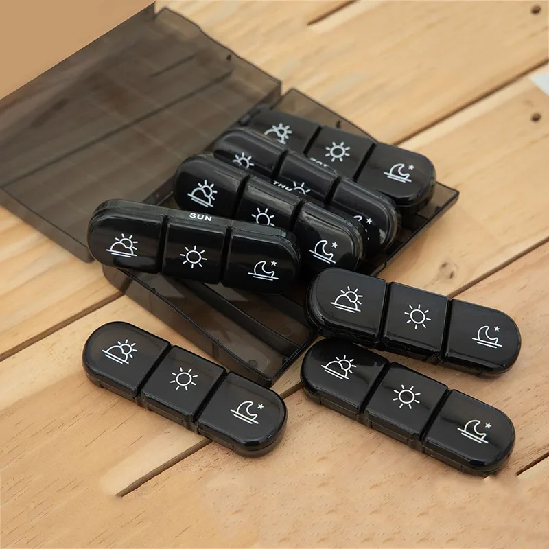 

Портативный органайзер для лекарств на 21 отделение на неделю, многофункциональный пластиковый контейнер для таблеток для кармана, сумки, портфеля