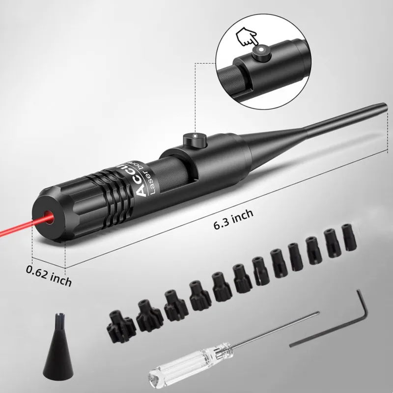 Tactical Universal Red Green Laser Bore Sight Kit 12 Adapters .177 .22 to 12GA Laser Collimator Boresighter - view 2