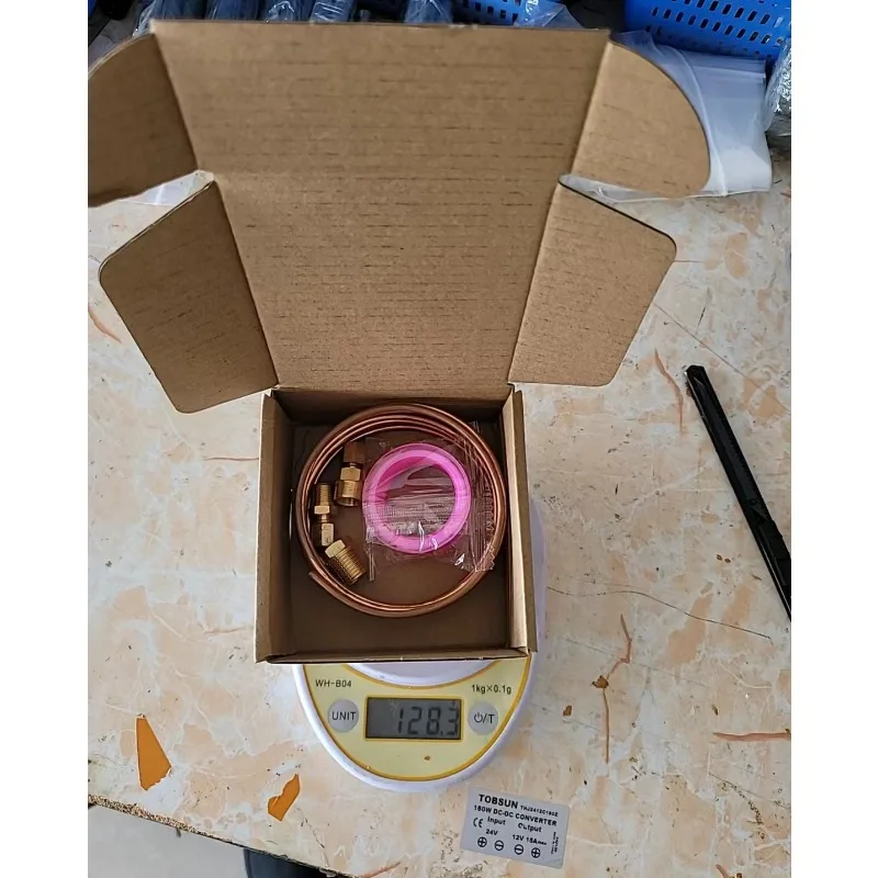 72inch Oil Pressure Gauge Tube Kit, One Set of Copper Tube, Threaded Brass Parts