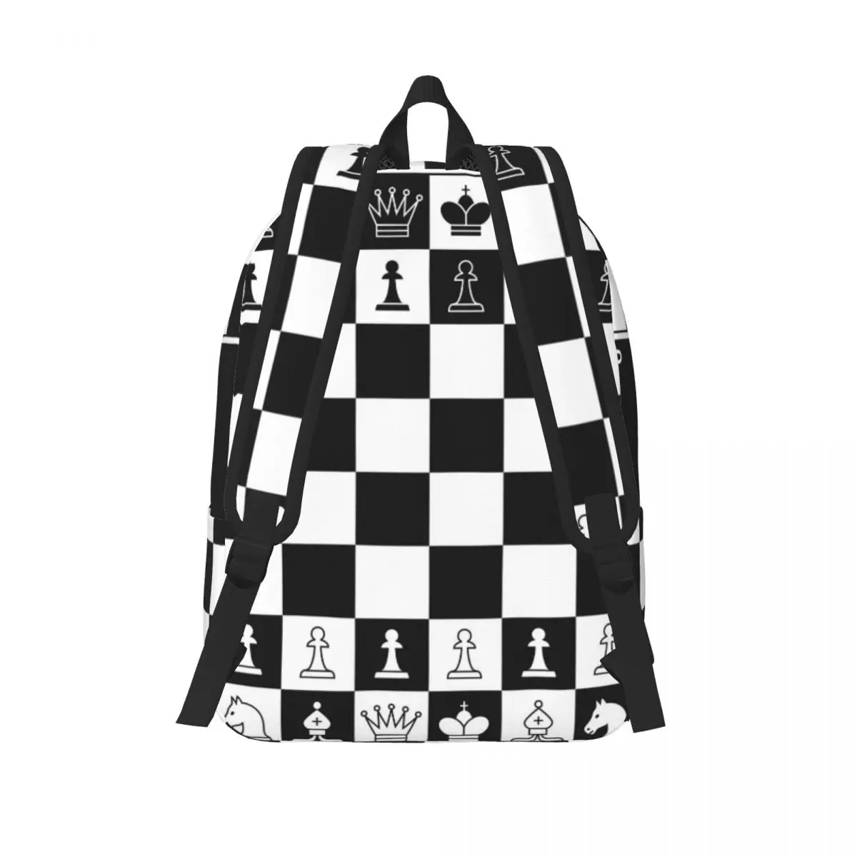 Men Women Backpack Large Capacity School Backpack for Student Black And White Chess Board School Bag