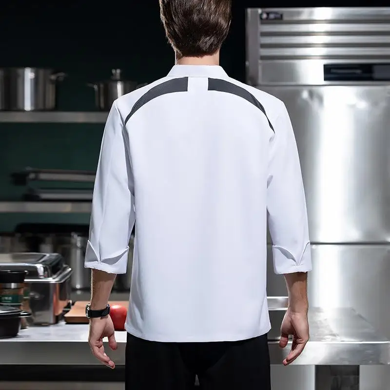Breathable Long Sleeves Chef Uniform Work Clothes Men Women Embroidery Name Print Logo Shirt Jacket Cake Baking Shop Kitchen Top