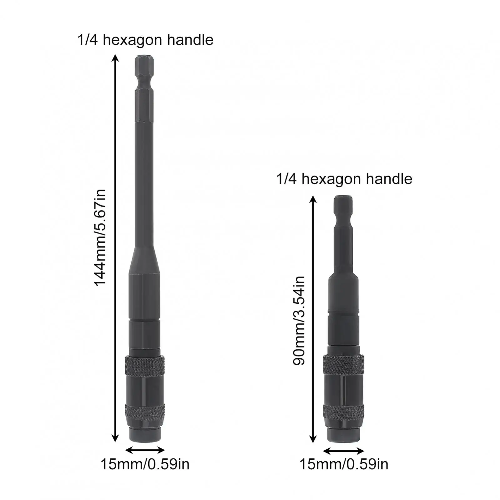 2pcs/set Magnetic Bit Tip Holder 1/4 inch Hex Shank Extension Rod Quick Release Pivot Drill Bit Universal Rotation Driver Socket