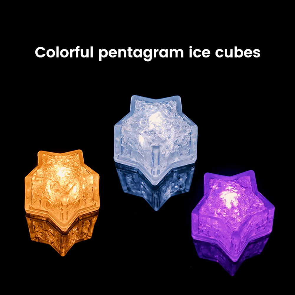 Paquete de 12 cubitos de hielo iluminados, cubitos de hielo Led multicolores para bebidas con 7 colores, cubitos de hielo parpadeantes brillantes reutilizables e impermeables