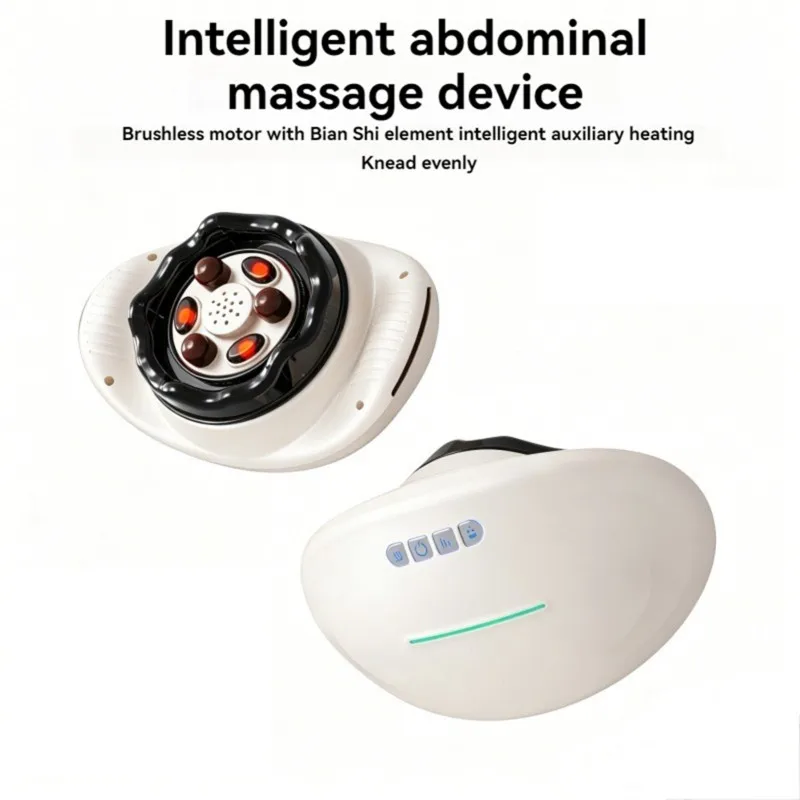 A66T-Automatic Bian Stone Belly Massager With Smokeless Moxibustion & Red Light Therapy - Rotating Massage Device
