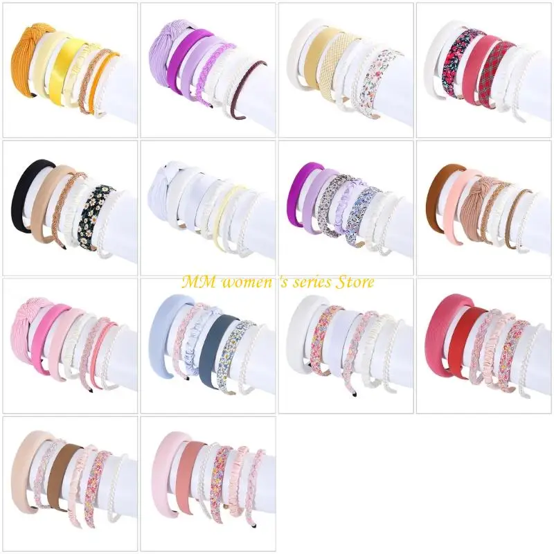 

Q39C 1 Set Comfortable Pearls Embellished Headbands Nonslip Feature Hair Hoop Lightweight Daily Hair Decorations Present