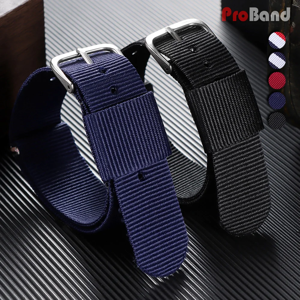 

Men's Army Sports Breathable Nylon Watch Band 16/18/20mm Braided Sailcloth Strap for Seiko Fabric Bracelet Wristbelt for Omega