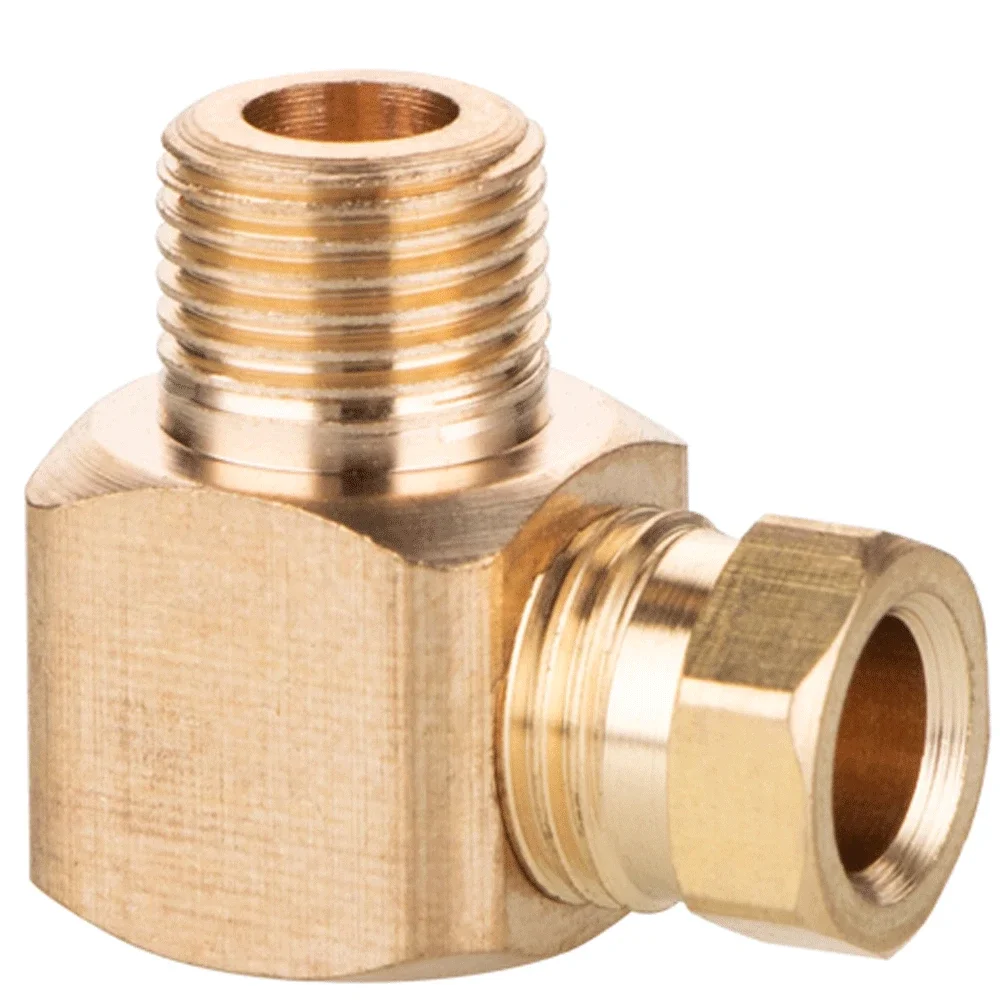 M6 M8x1 M10x1 1/8" BSP Male x 4mm 6mm Compression OD Tube Union 90 Degree Elbow Block Brass lubrication Pipe Fitting Coupler