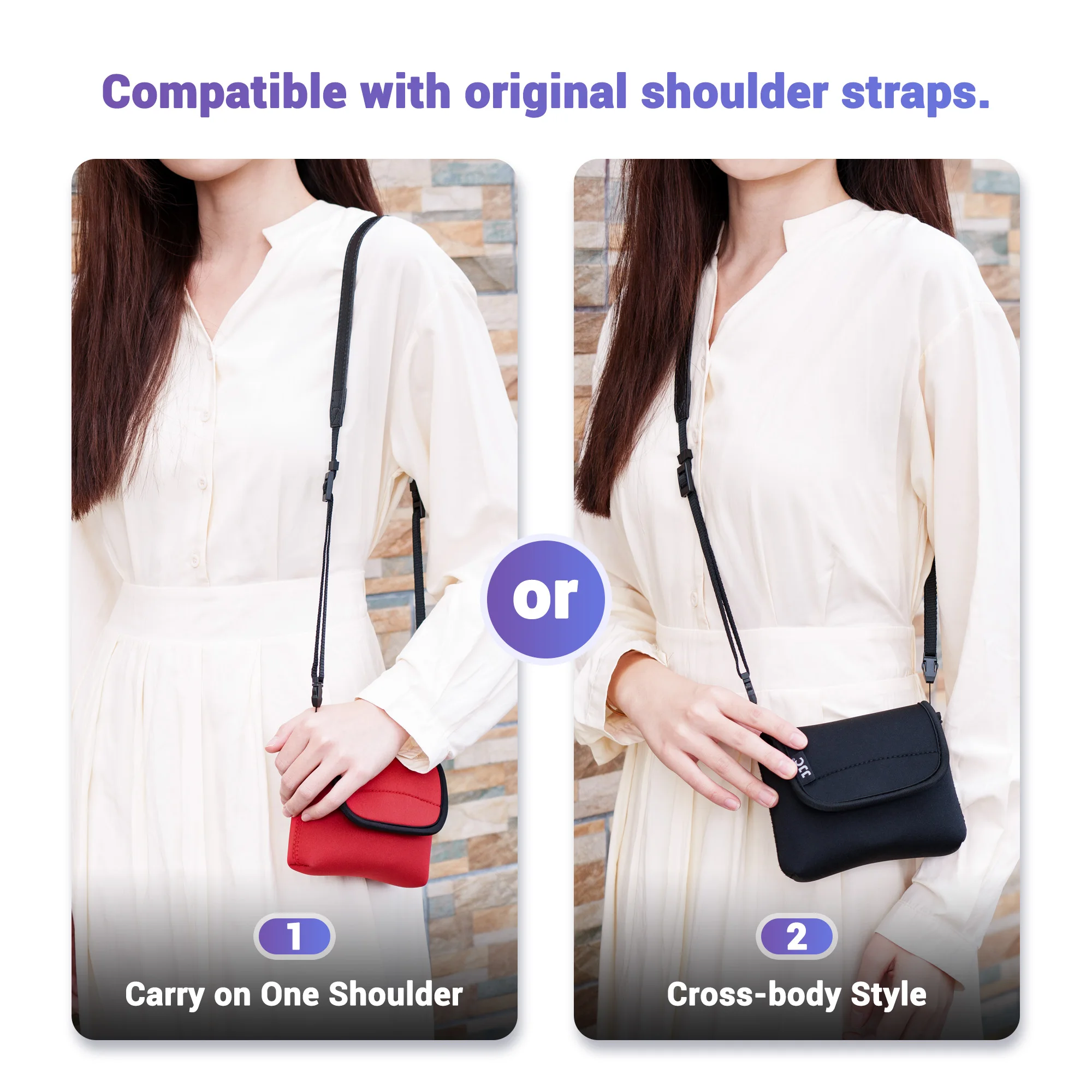 JJC كاميرا حقيبة سفر ل Fujifilm X نصف Leica SOFORT 2 كاميرا فورية Neoprene SOFORT 2 مع فتح الوصول السريع