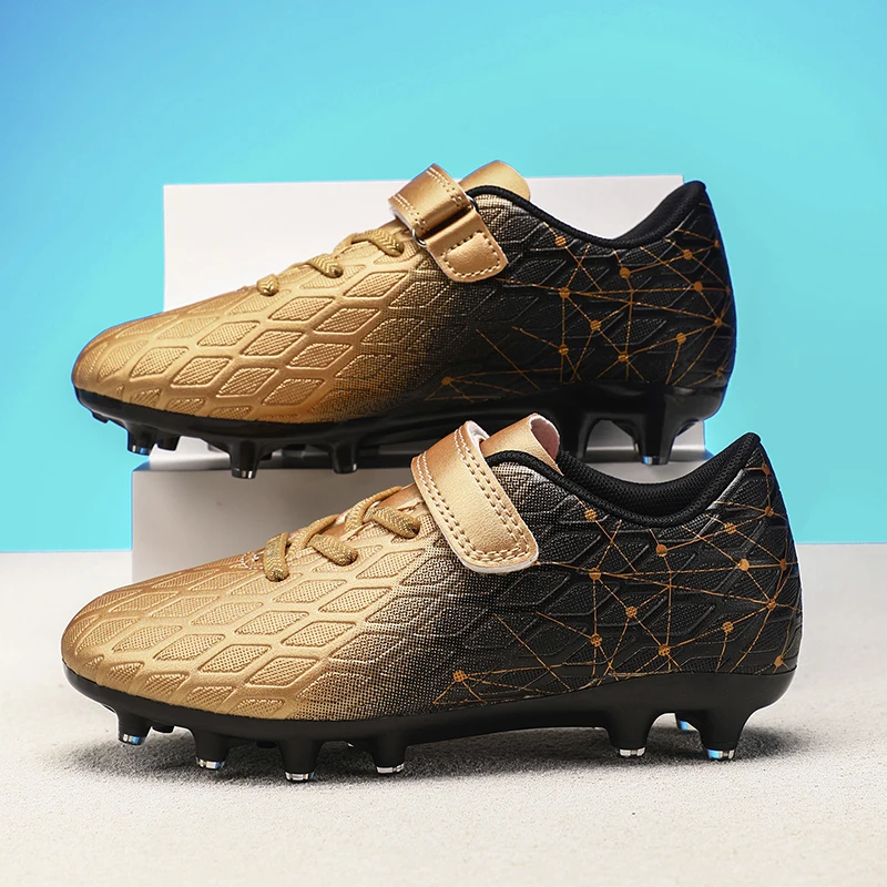 

New Boy's Soccer Shoes Girl's Cleats Outdoor Match Training Sport Football Boots Men Long Spikes Comfortable Breathable Non Slip
