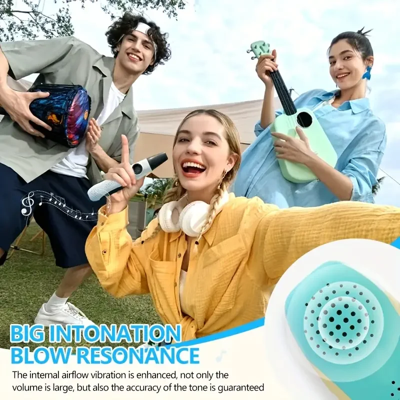 آلة رياح موسيقية إبداعية كازو احترافية بفتحة مزدوجة مع 10 أغشية وصوت عالٍ لبيانو الجيتار