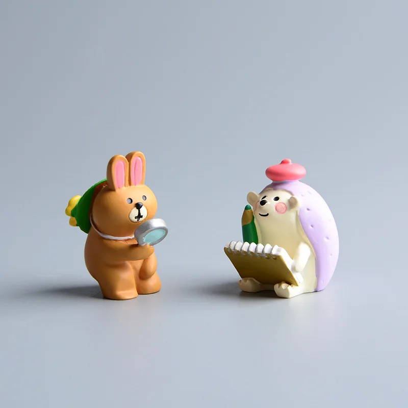 ZAKKA Cute Cat Frog Parrot Miniature Garden series Decoration Crafts Animals Figurines Hedgehog Resin Desktop Ornaments Gifts