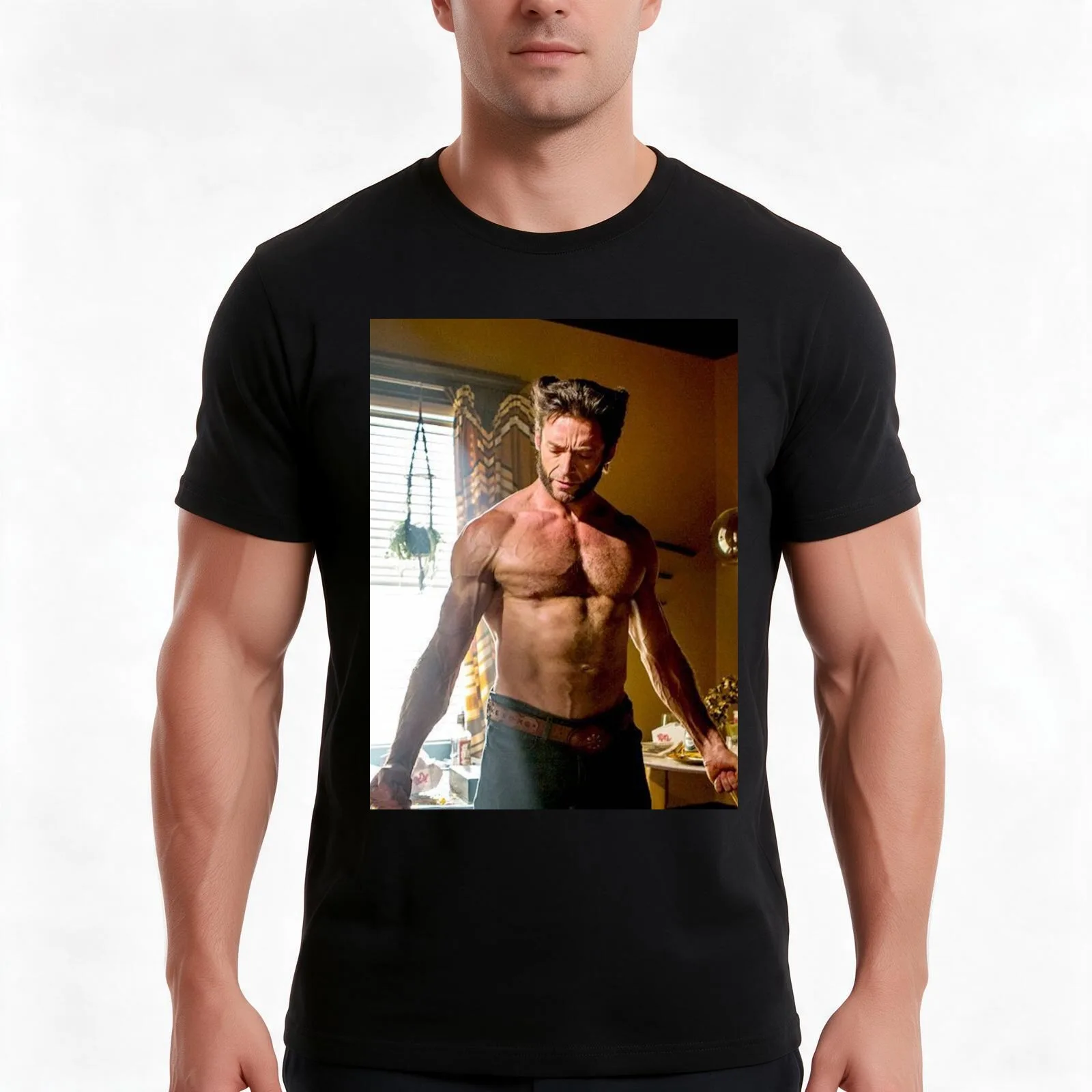 hugh jackman T-Shirt, Novelty Saying Tshirt, Soft Cotton Crew Neck Everyday Top