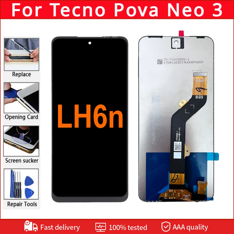 

IPS 6.82'' For Tecno Pova Neo 3 LH6n LCD Display Touch Screen Digitizer Assembly Parts