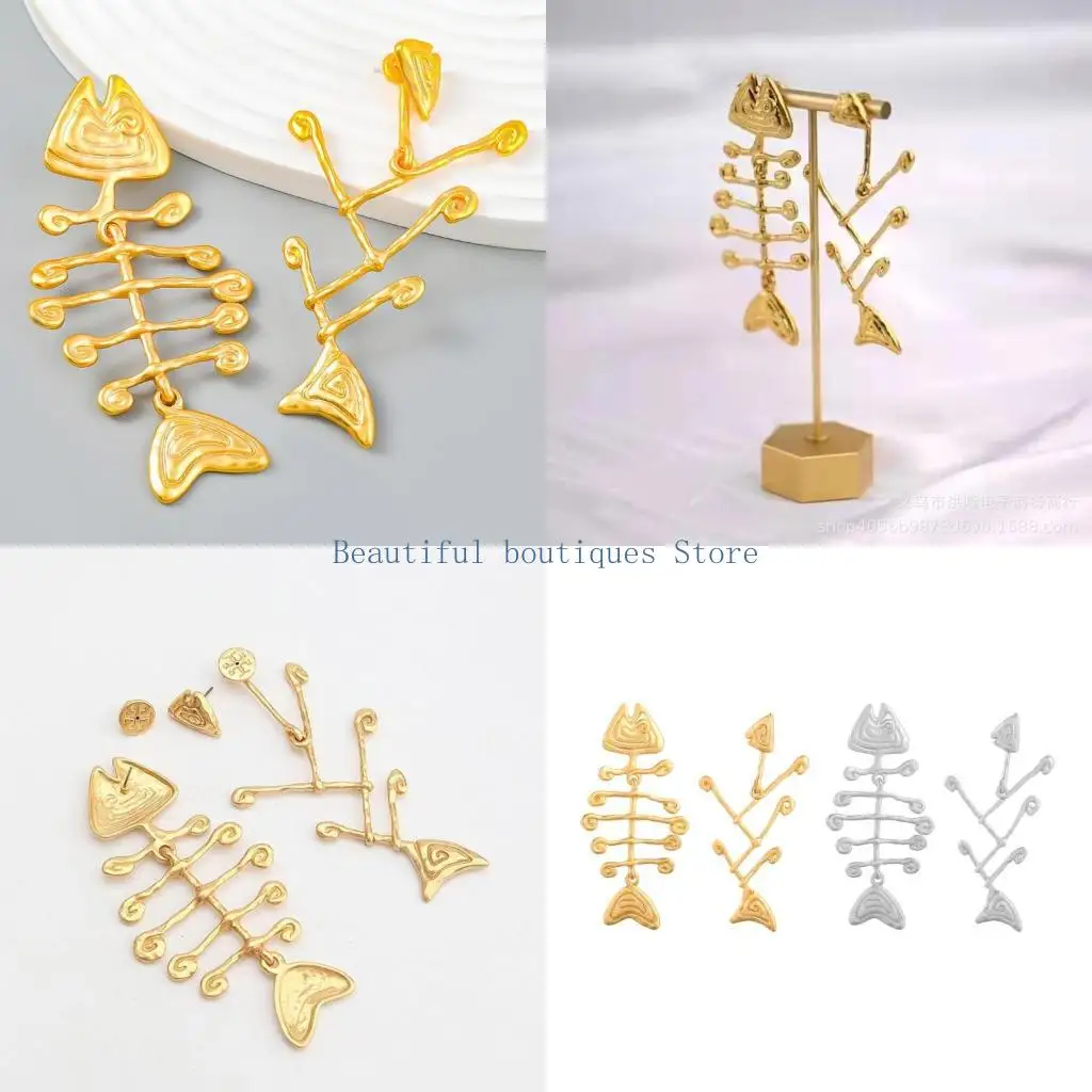 U4LF Pendientes pescado Pendientes espárragos los tendones los tendones oreja Joya para mujeres para mujeres
