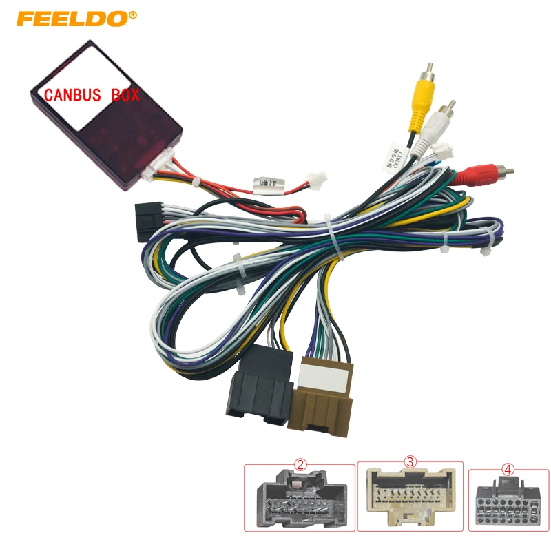 

FEELDO Car 16pin Power Cord Wiring Harness Adapter With Canbus For Chevrolet Onix 2016-2019 Installation After-Market Head Unit