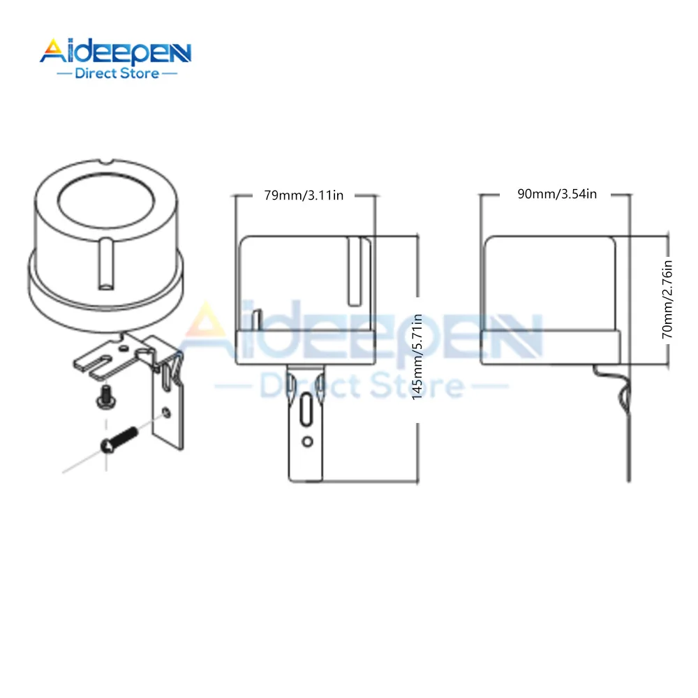 Adjustable Photoelectric Sensor Light Switch AC 220V 25A Rain-proof Light Control Sensor Automatic Photocell Switch for Lamps