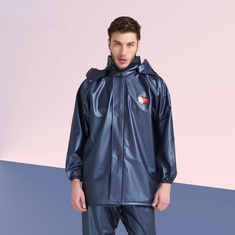 Motorcycle Outdoor Riding Raincoat Electric Vehicle Raincoat Rain Pants Set Double-layer Thickened Non-leaking Split Raincoat