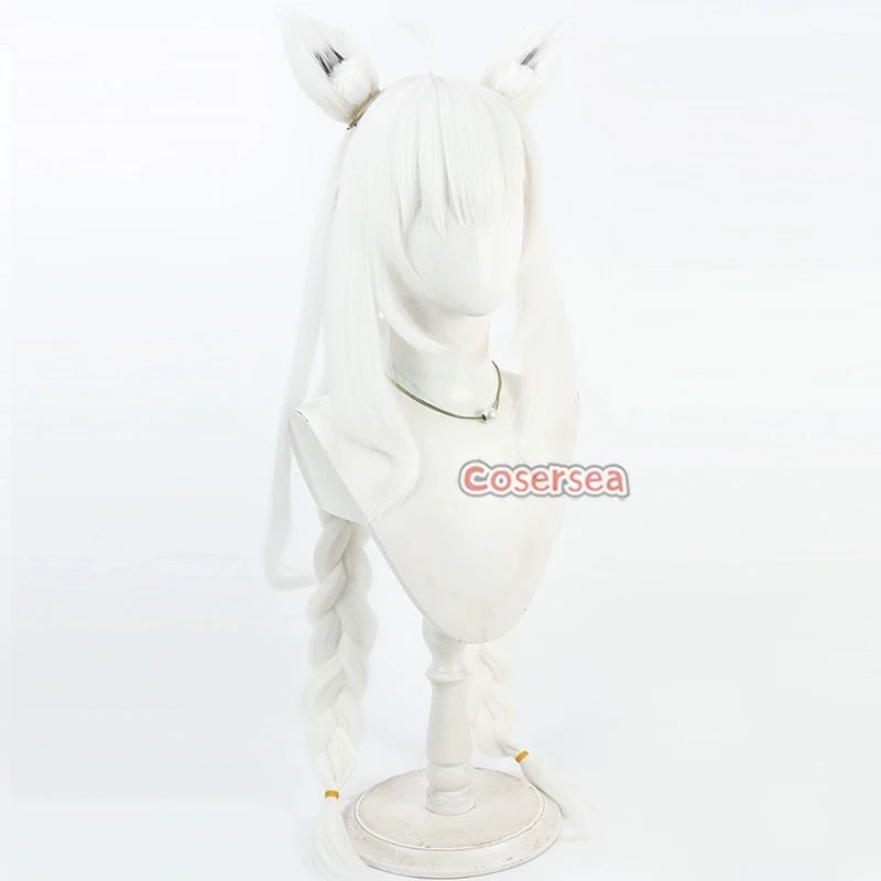 Cosersea Shirakami Fubuki Cosplay Wigs Virtual YouTuber Shirakami Fubuki 80cm White Braided Wig Synthetic Hair Heat Resistant