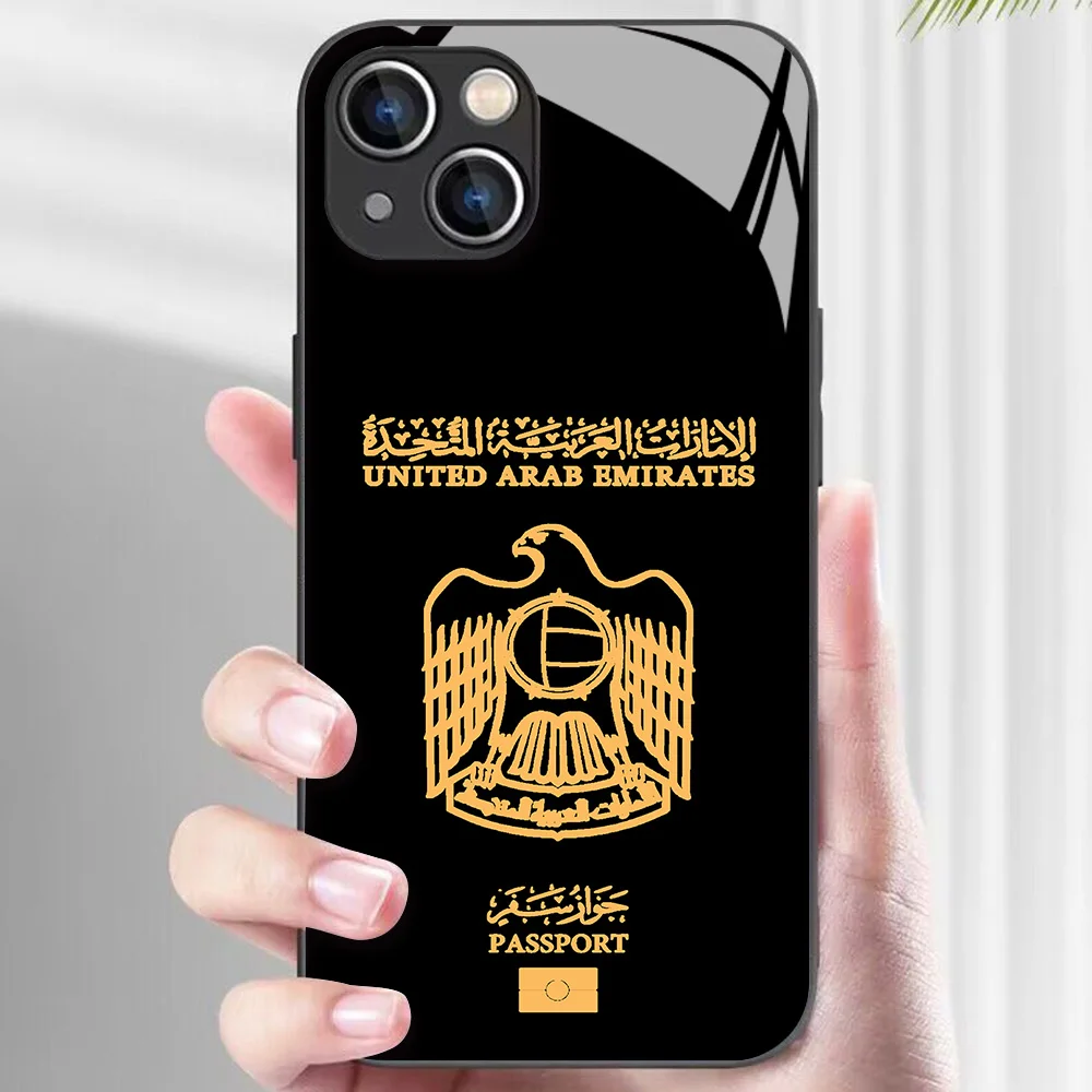United Arab Emirates Passport Metallic-Color Phone Case For iPhone X XR XS 16 15 14 13 12 Mini 11 Pro Max 7 8 SE20 Plus Cover view 4