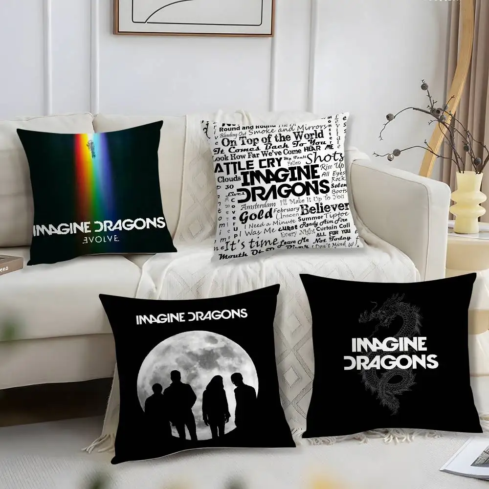 I-Imagine D-Dragons Kissenbezug, kurz, Plüschdruck, Kissenbezug, quadratisch, Dekokissenbezüge, Sofa, Heimdekoration