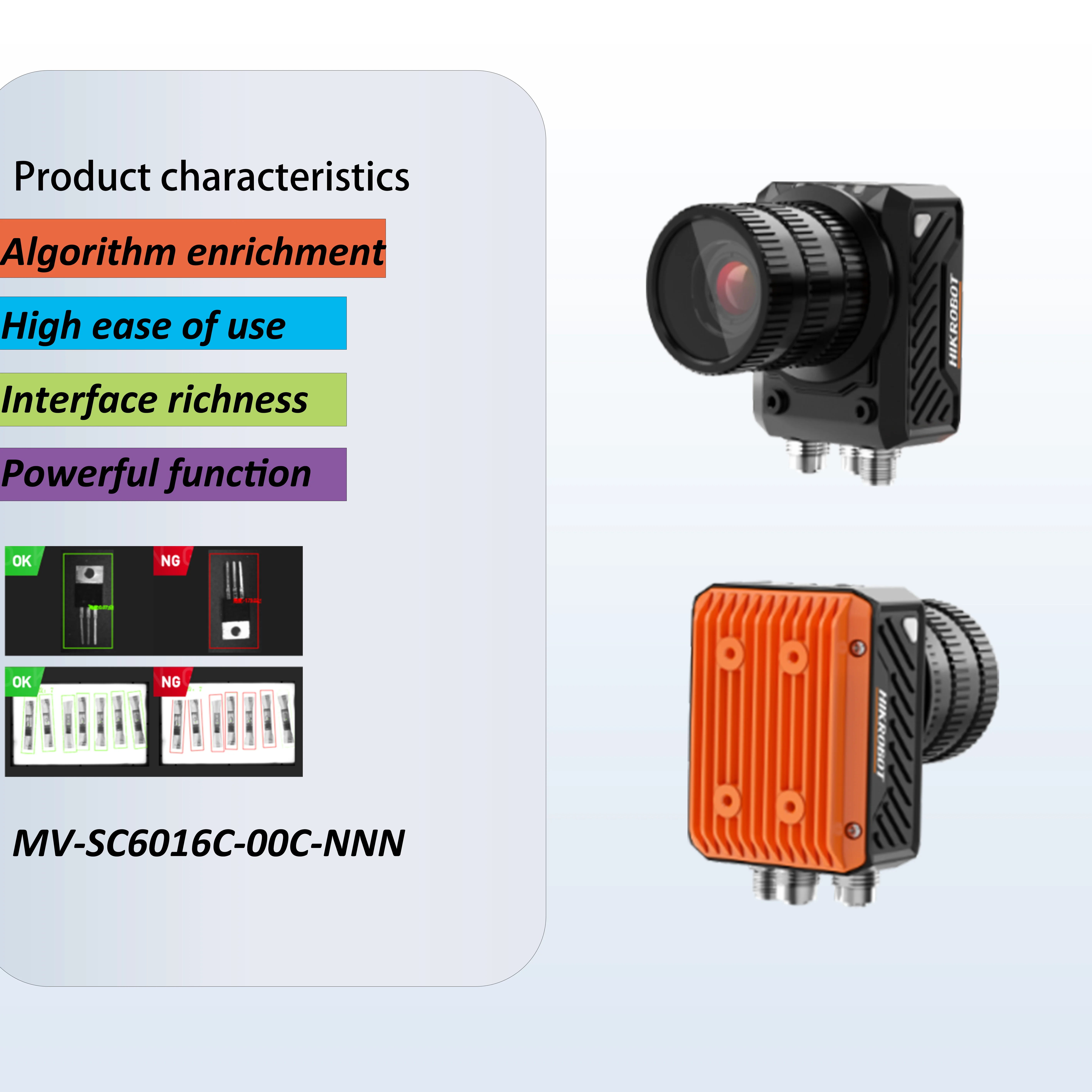 

MV-SC6016C-00C-NNN HIKROBOT 1.6MP Color CMOS Global Shutter Automation Machine Vision Sensor Industrial Smart Camera