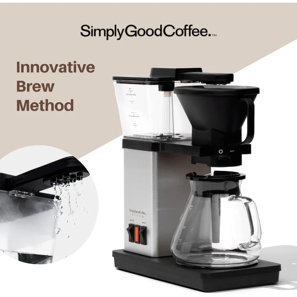 Coffee Maker / Coffee Machine. 8 Cup Automatic Drip Pour Over Coffee Brewer. Easy To Use, Durable Stainless