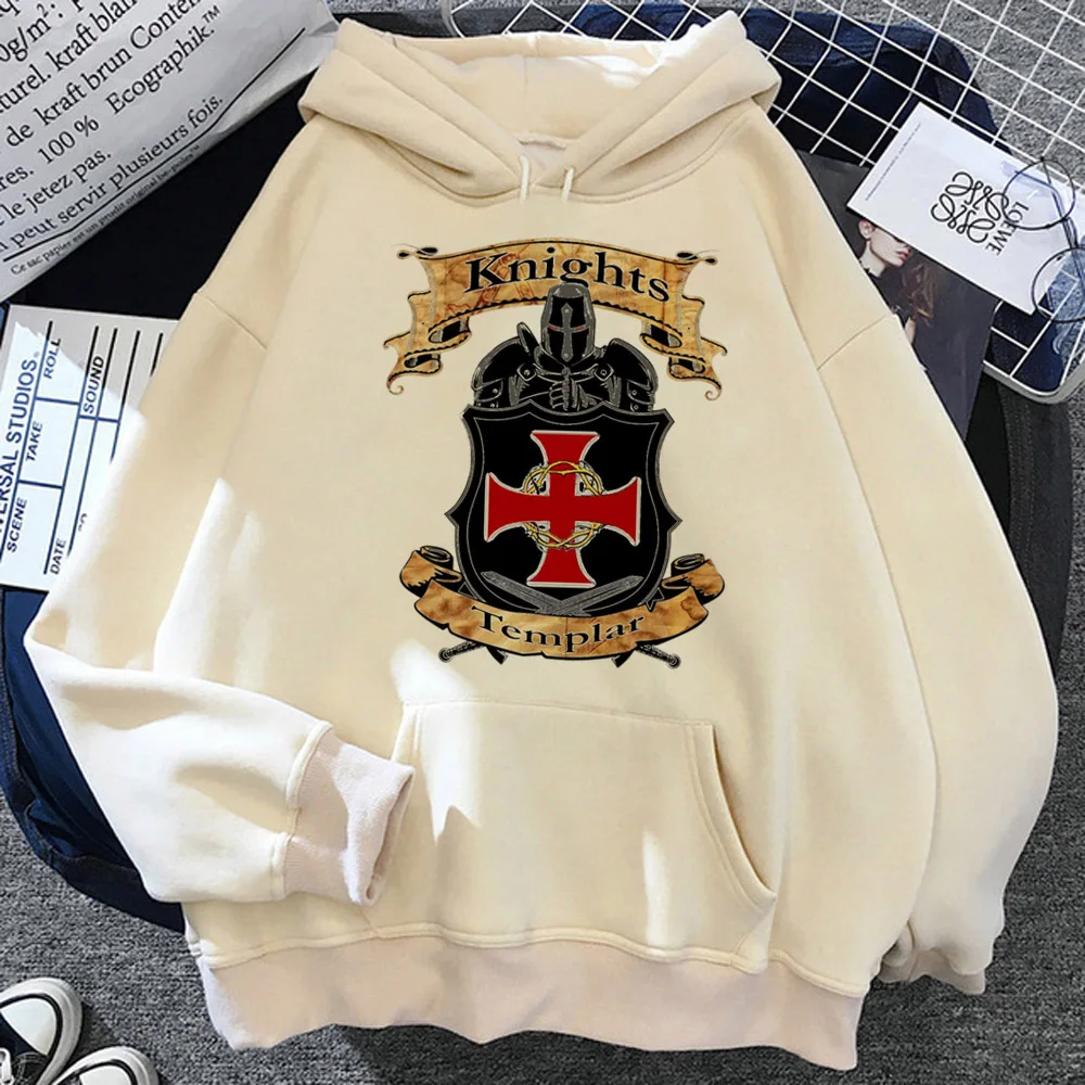 Knights Templar hoodie Y2K trendy Japanese funny girl tracksuits youthful printed design comfortable patterned