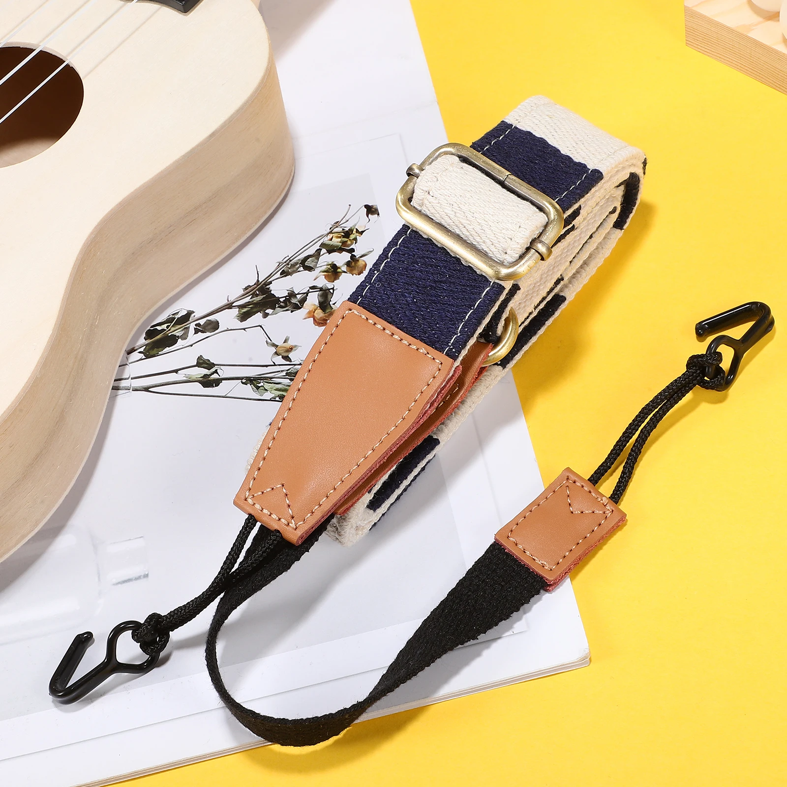 

1pcs Ukulele Strap Adjustable Cotton Replacement Shoulder Belt Durable Long Lifespan Easy Adjust Wide for Guitar