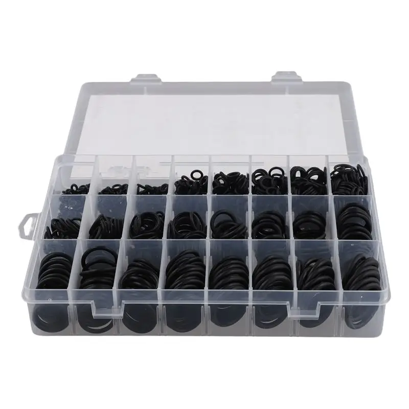 

ABMH-1200Pcs O Ring Sealing Washer Black Rubber O-Ring Plumbing Gasket Oil Resistant High Temperature Oring Kit