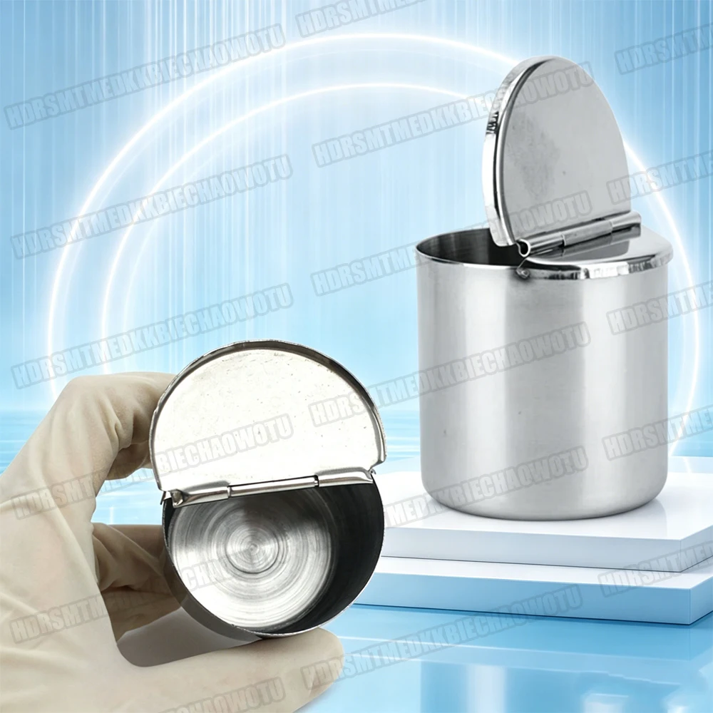 1/5PCS Cotton Tank Stainless Steel Medical Supplies Dental Cotton Tank Alcohol Disinfection Jar Container Storage Accessories