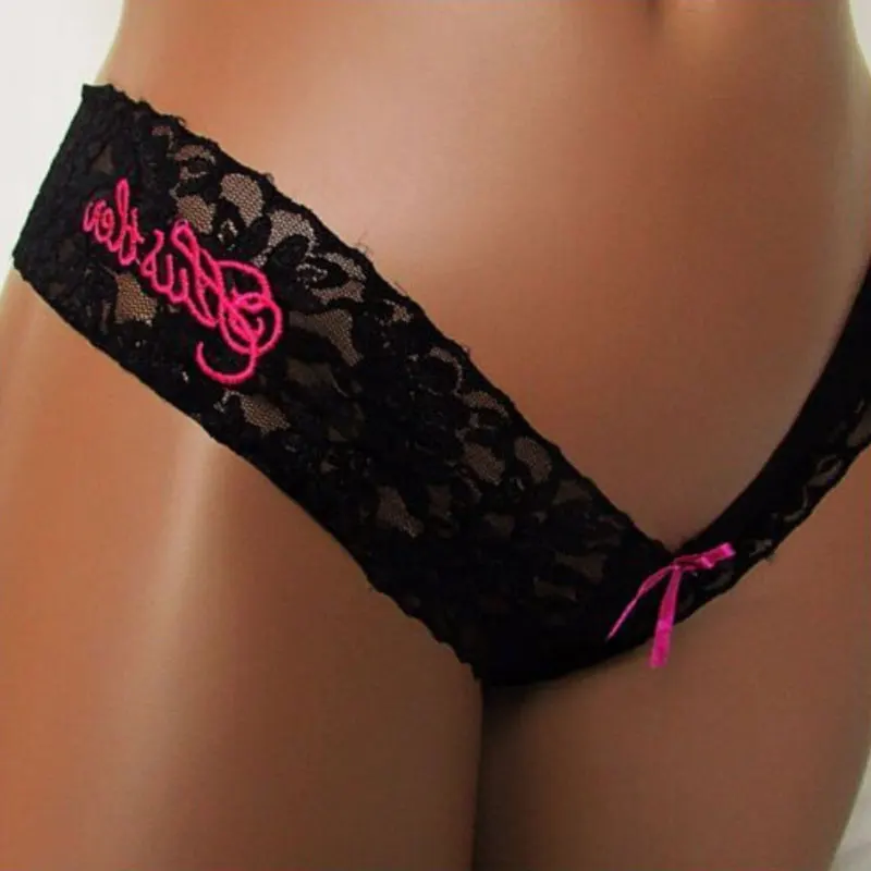 Frauen sexy Spitze Höschen einfarbige Stickerei Unterhose niedrige T-Back Slips einfarbige Damen Höschen weibliche G-String Tanga